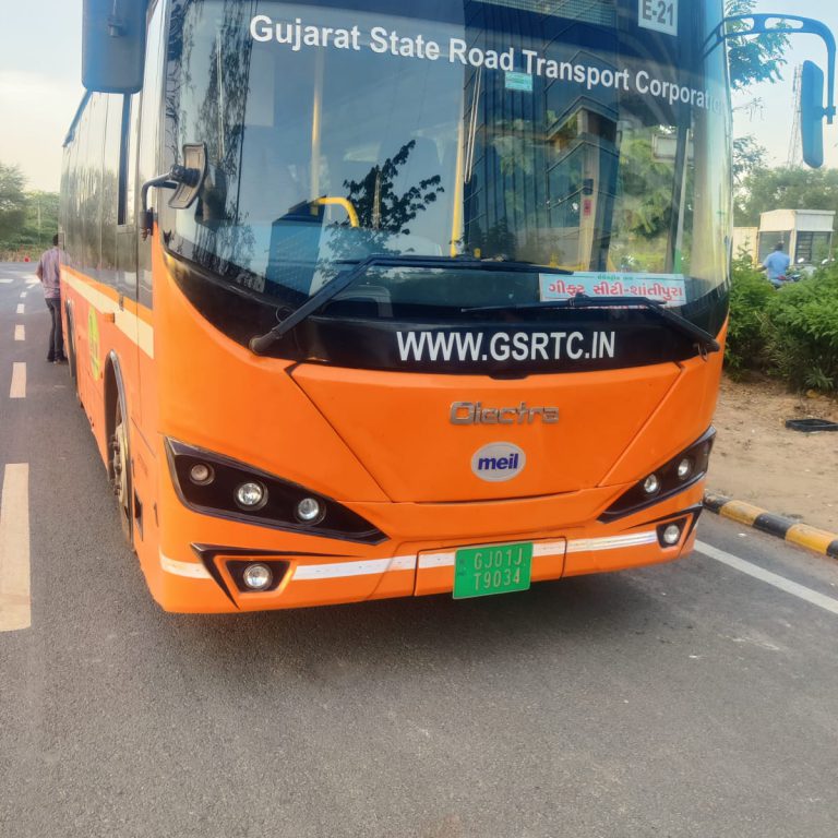 GSRTC, electric bus lines kick off to connect GIFT City Sustainable Bus