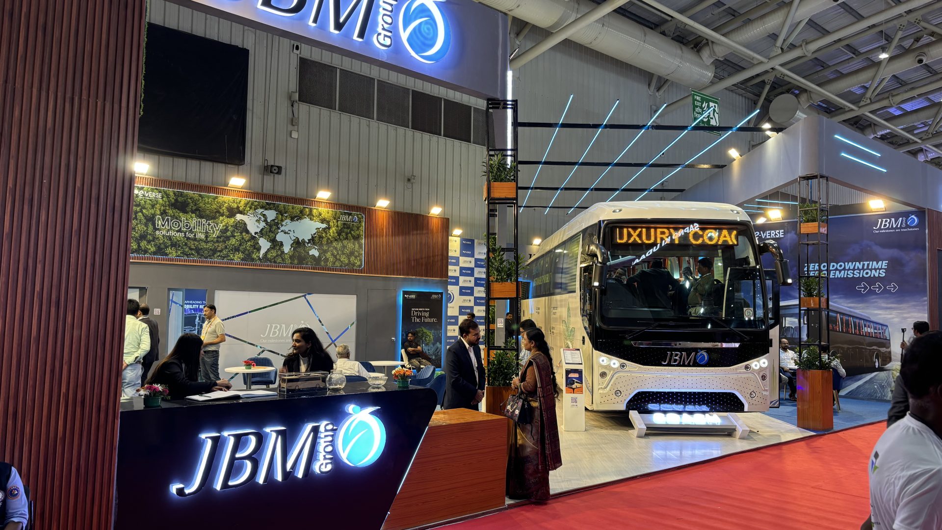 JBM presented E12 Galaxy electric coach at Prawaas 4.0 - Sustainable Bus